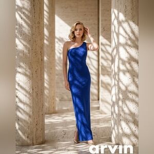 One-Shoulder Royal Blue Evening Gown/Prom Dress